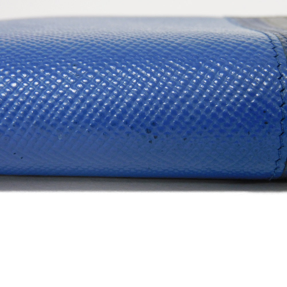 PRADA Long Wallet Purse 2ML317 Safiano leather (stamped) blue logo metal Saffiano striped round zip wallet