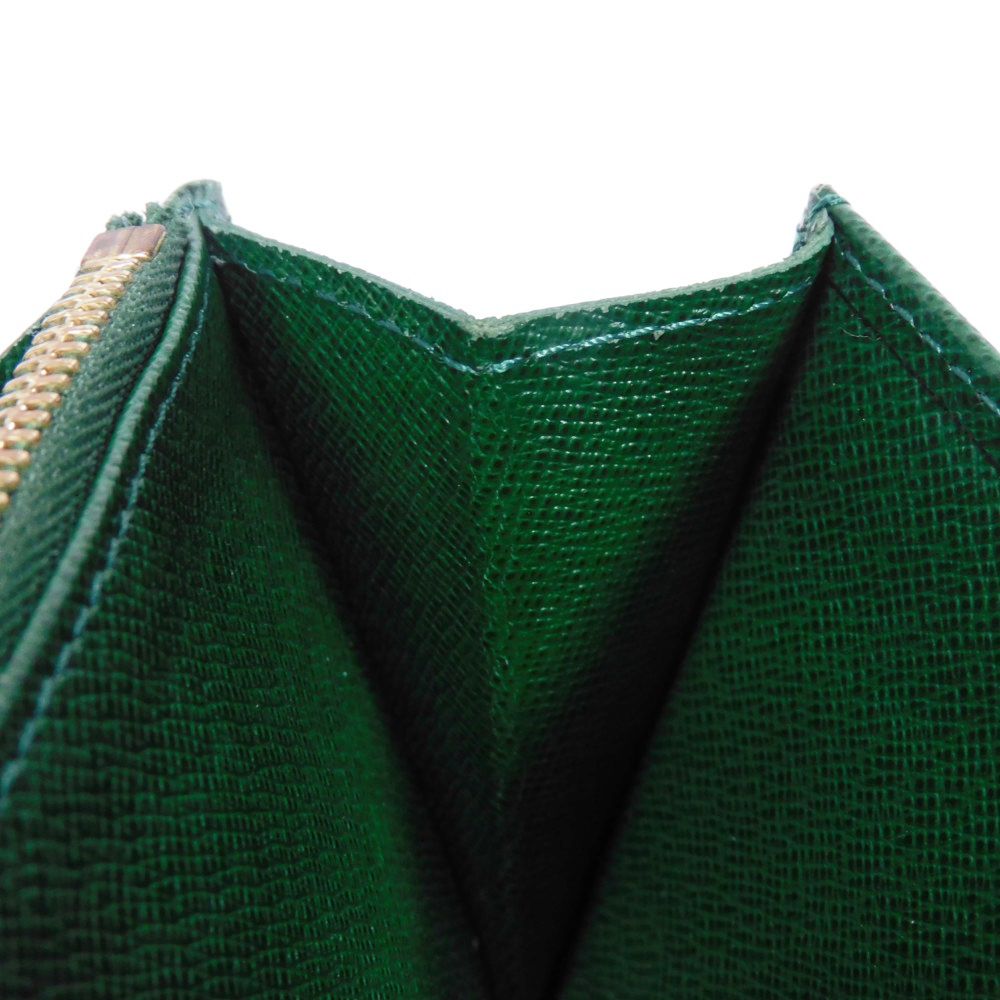 LOUIS VUITTON Long Wallet Purse M60035 Monogram canvas (bellboy print) x grain leather (embossed) Vert Monogram groom Zippy Organizer
