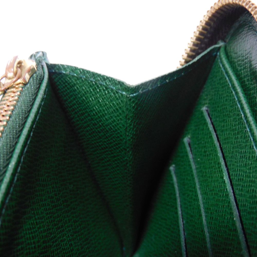 LOUIS VUITTON Long Wallet Purse M60035 Monogram canvas (bellboy print) x grain leather (embossed) Vert Monogram groom Zippy Organizer