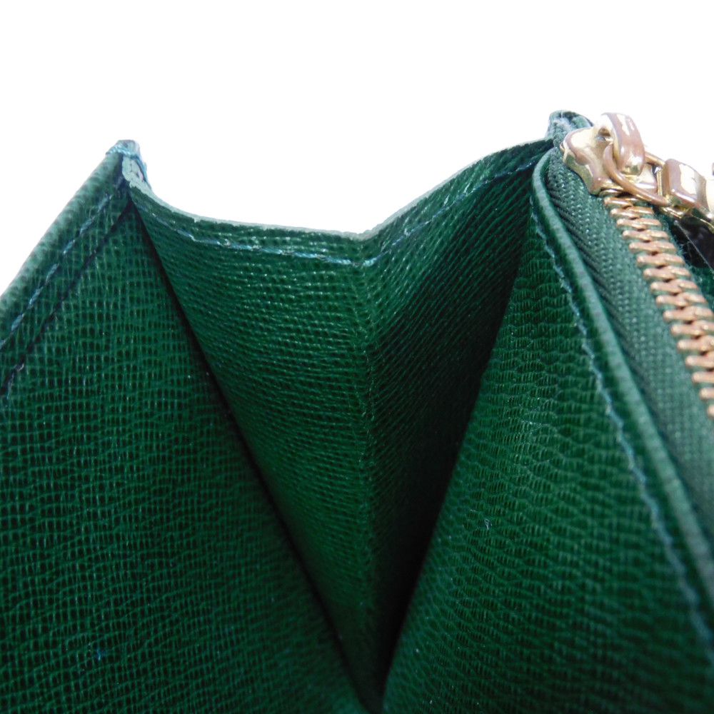LOUIS VUITTON Long Wallet Purse M60035 Monogram canvas (bellboy print) x grain leather (embossed) Vert Monogram groom Zippy Organizer