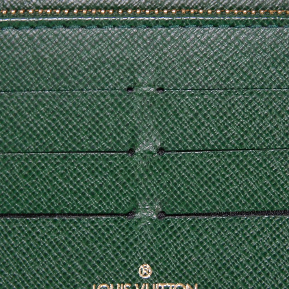 LOUIS VUITTON Long Wallet Purse M60035 Monogram canvas (bellboy print) x grain leather (embossed) Vert Monogram groom Zippy Organizer