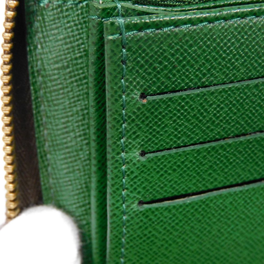 LOUIS VUITTON Long Wallet Purse M60035 Monogram canvas (bellboy print) x grain leather (embossed) Vert Monogram groom Zippy Organizer