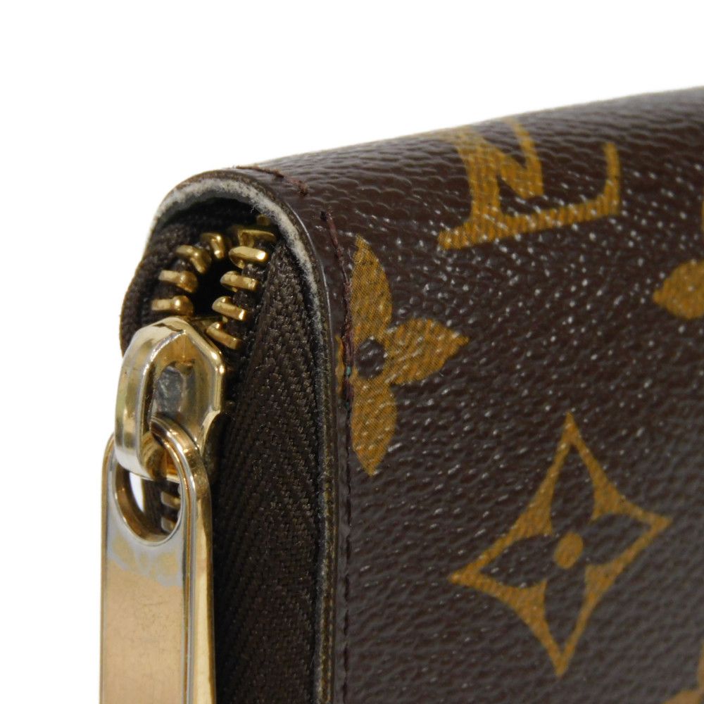 LOUIS VUITTON Long Wallet Purse M60035 Monogram canvas (bellboy print) x grain leather (embossed) Vert Monogram groom Zippy Organizer