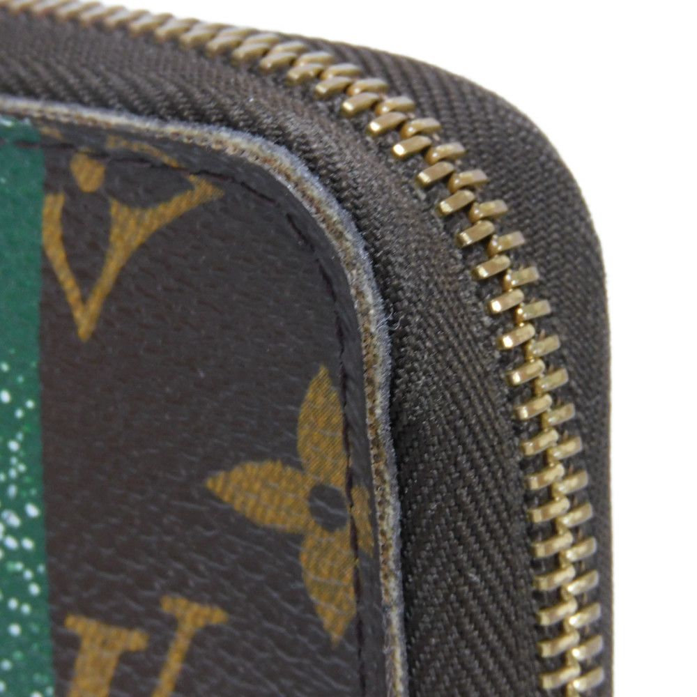 LOUIS VUITTON Long Wallet Purse M60035 Monogram canvas (bellboy print) x grain leather (embossed) Vert Monogram groom Zippy Organizer
