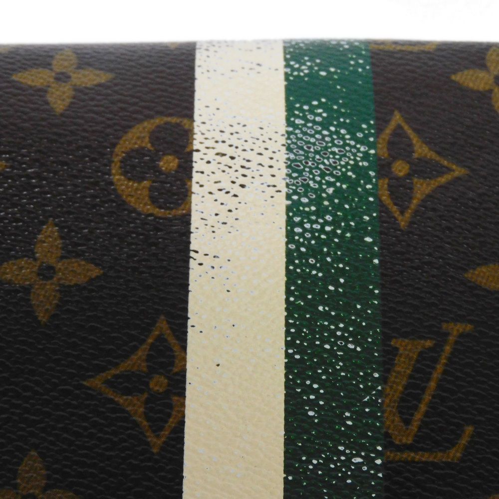 LOUIS VUITTON Long Wallet Purse M60035 Monogram canvas (bellboy print) x grain leather (embossed) Vert Monogram groom Zippy Organizer