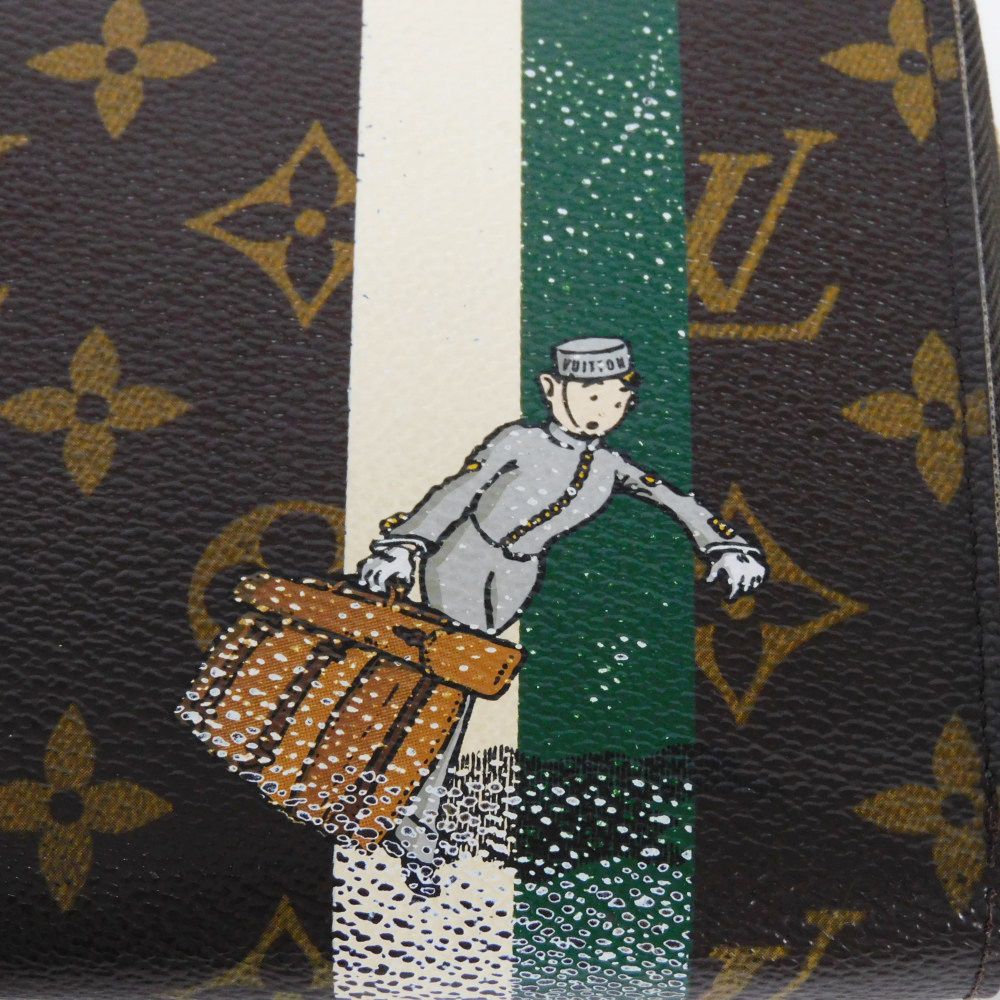 LOUIS VUITTON Long Wallet Purse M60035 Monogram canvas (bellboy print) x grain leather (embossed) Vert Monogram groom Zippy Organizer