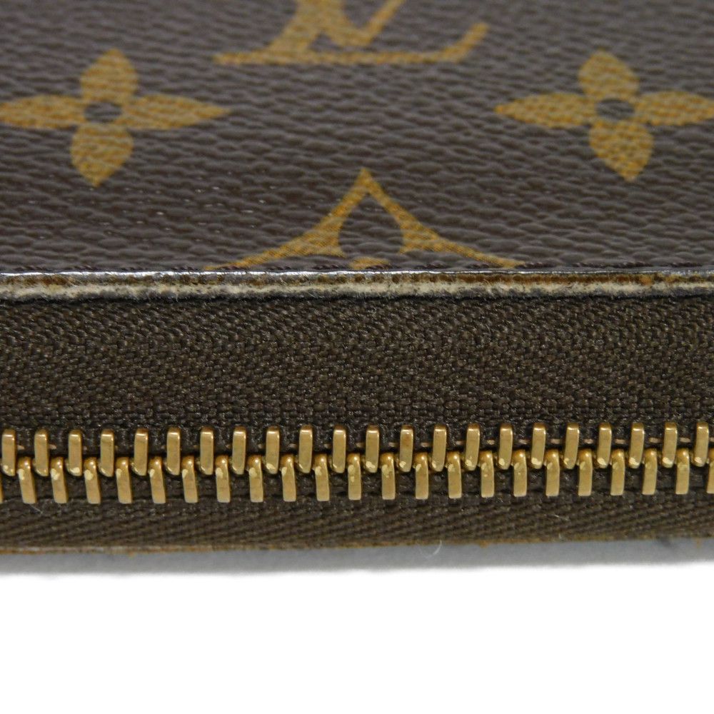 LOUIS VUITTON Long Wallet Purse M60035 Monogram canvas (bellboy print) x grain leather (embossed) Vert Monogram groom Zippy Organizer