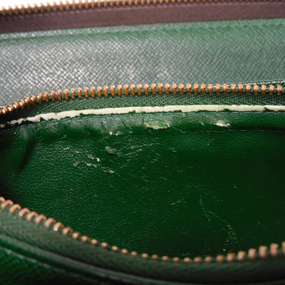 LOUIS VUITTON Long Wallet Purse M60035 Monogram canvas (bellboy print) x grain leather (embossed) Vert Monogram groom Zippy Organizer
