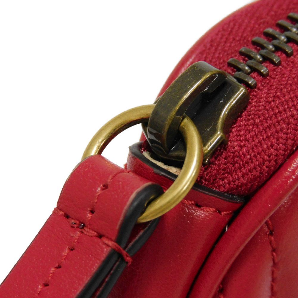 GUCCI Coin case 699517 DTDHT 6433 Calf leather Red GG Marmont Double G heart-shaped coin purse