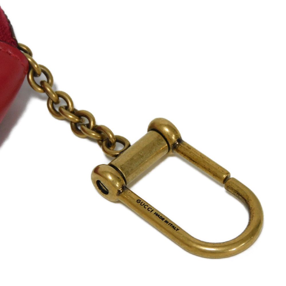 GUCCI Coin case 699517 DTDHT 6433 Calf leather Red GG Marmont Double G heart-shaped coin purse