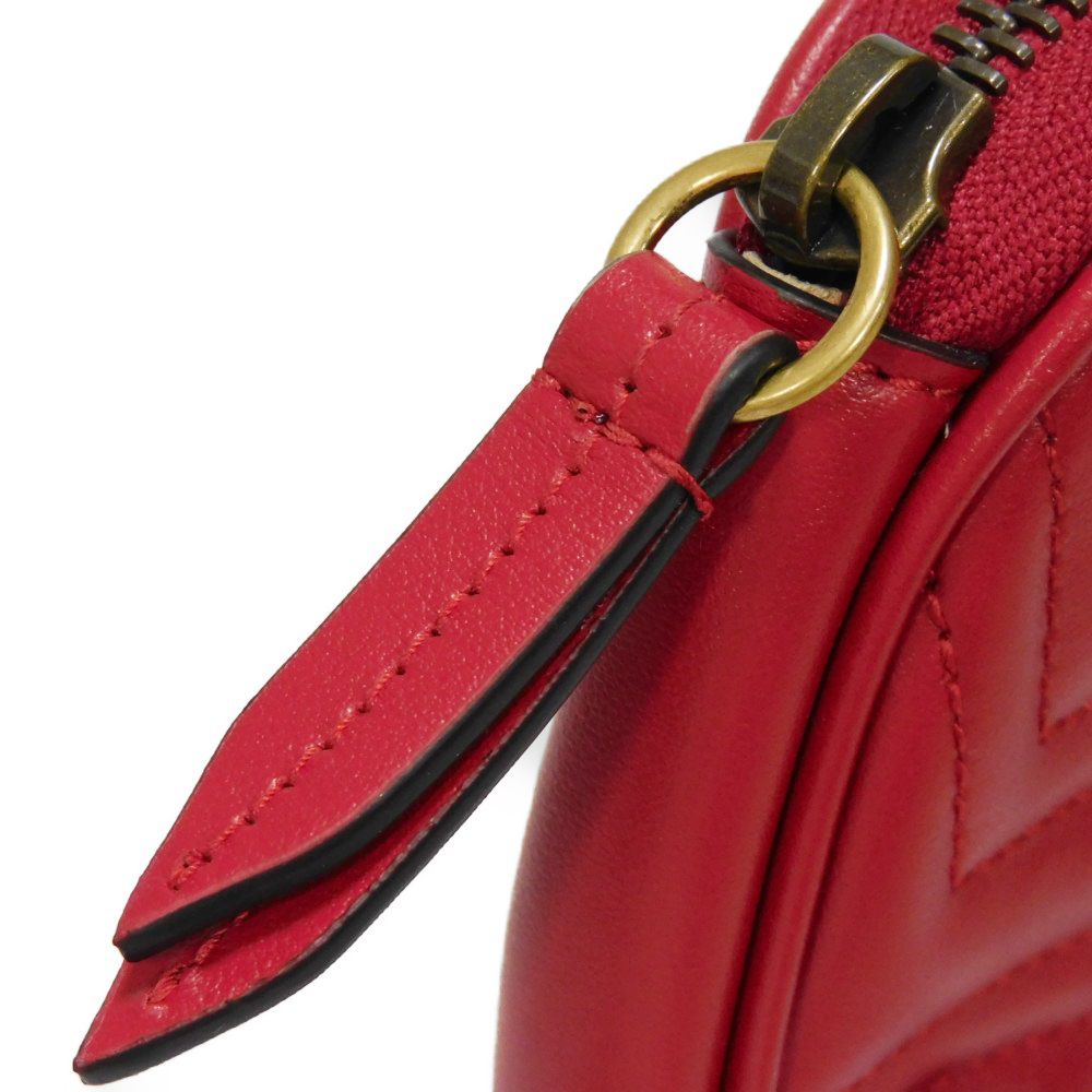 GUCCI Coin case 699517 DTDHT 6433 Calf leather Red GG Marmont Double G heart-shaped coin purse