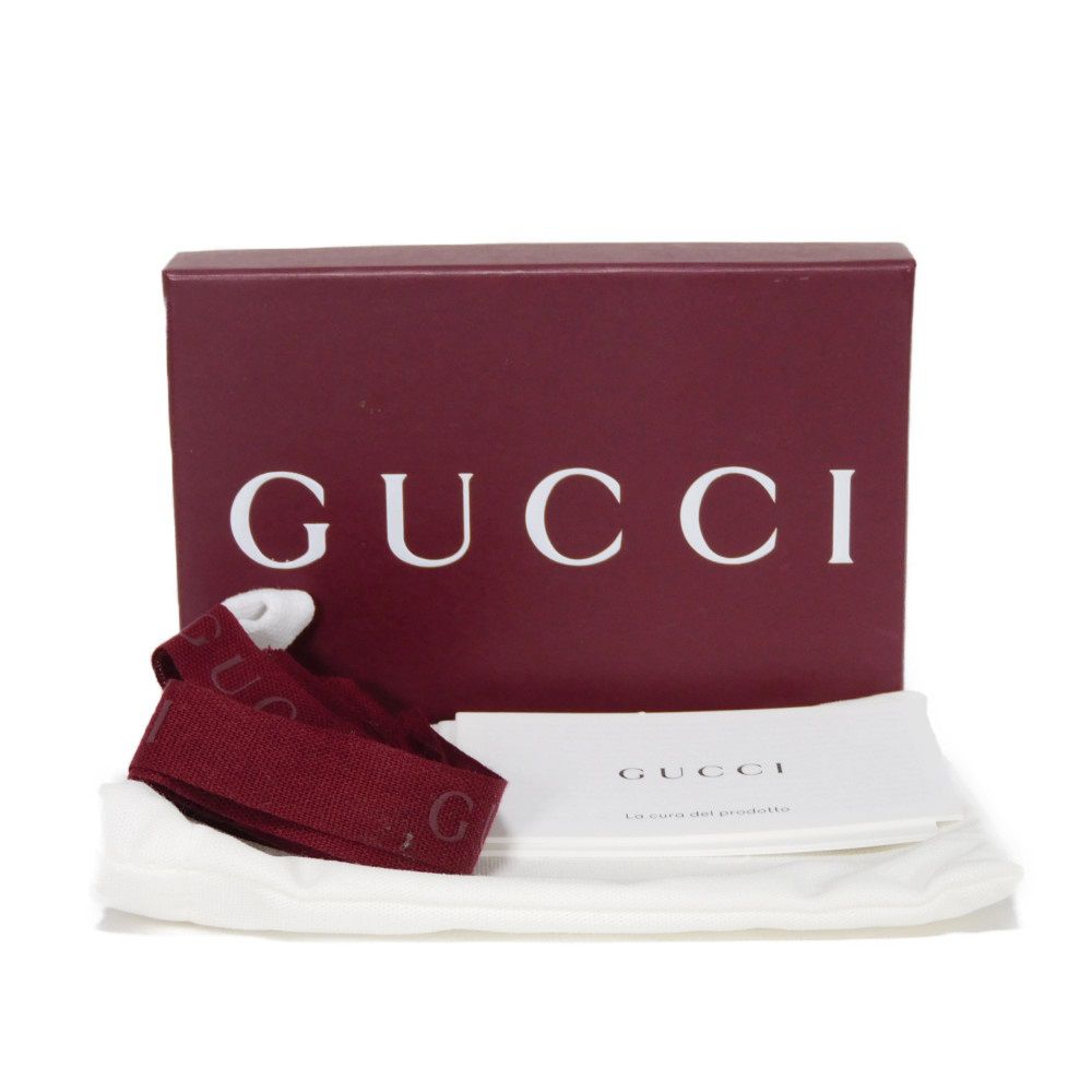 GUCCI Card Case 771152 AABXM 1000 Calf leather (embossed) black Logo metal logo flap card holder