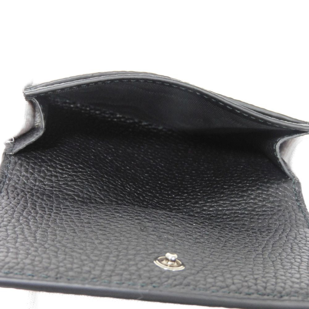 GUCCI Card Case 771152 AABXM 1000 Calf leather (embossed) black Logo metal logo flap card holder