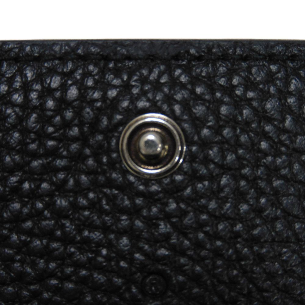 GUCCI Card Case 771152 AABXM 1000 Calf leather (embossed) black Logo metal logo flap card holder