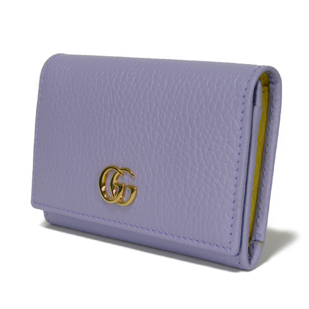 GUCCI Card Case 739525 CAO2G 5341 Textured leather lilac GG Marmont Double G Bicolor Card Holder