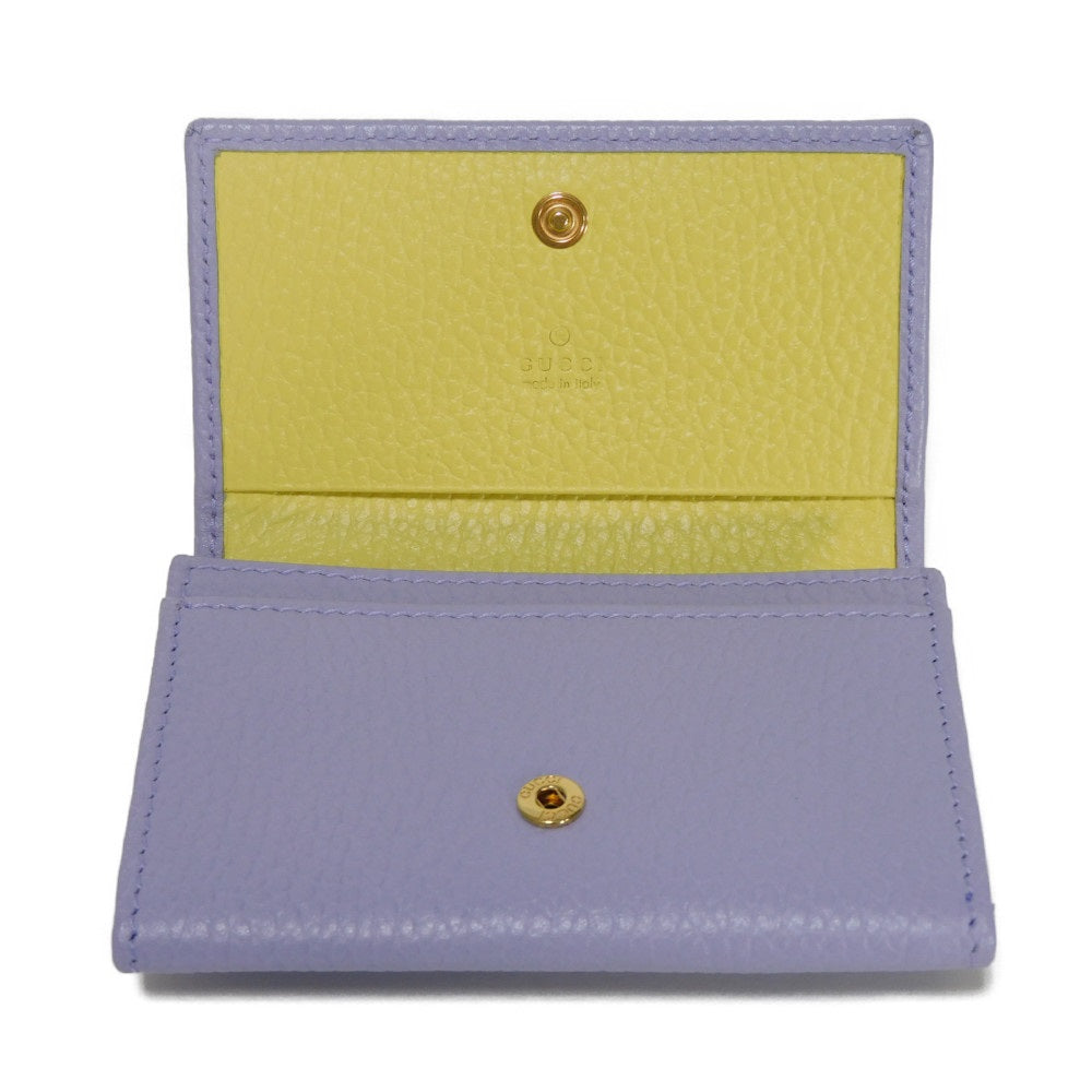 GUCCI Card Case 739525 CAO2G 5341 Textured leather lilac GG Marmont Double G Bicolor Card Holder