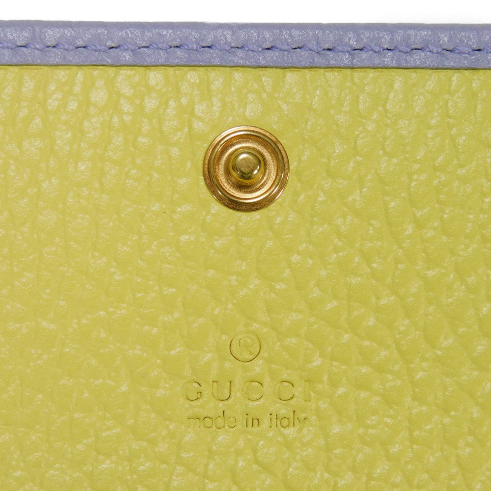 GUCCI Card Case 739525 CAO2G 5341 Textured leather lilac GG Marmont Double G Bicolor Card Holder