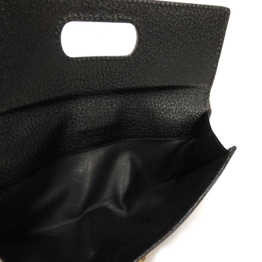 GUCCI Long Wallet Purse 137374 GG canvas x calf leather black GG canvas Bamboo Turnlock Continental Wallet