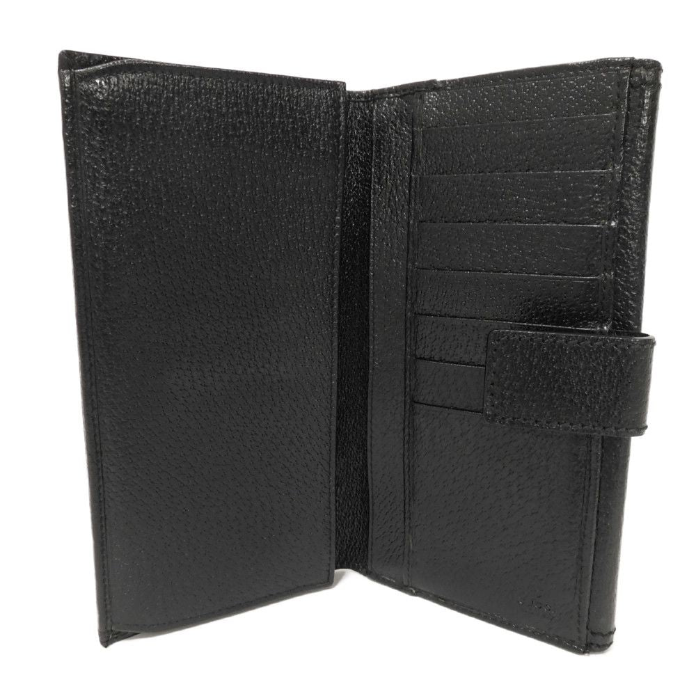 GUCCI Long Wallet Purse 137374 GG canvas x calf leather black GG canvas Bamboo Turnlock Continental Wallet