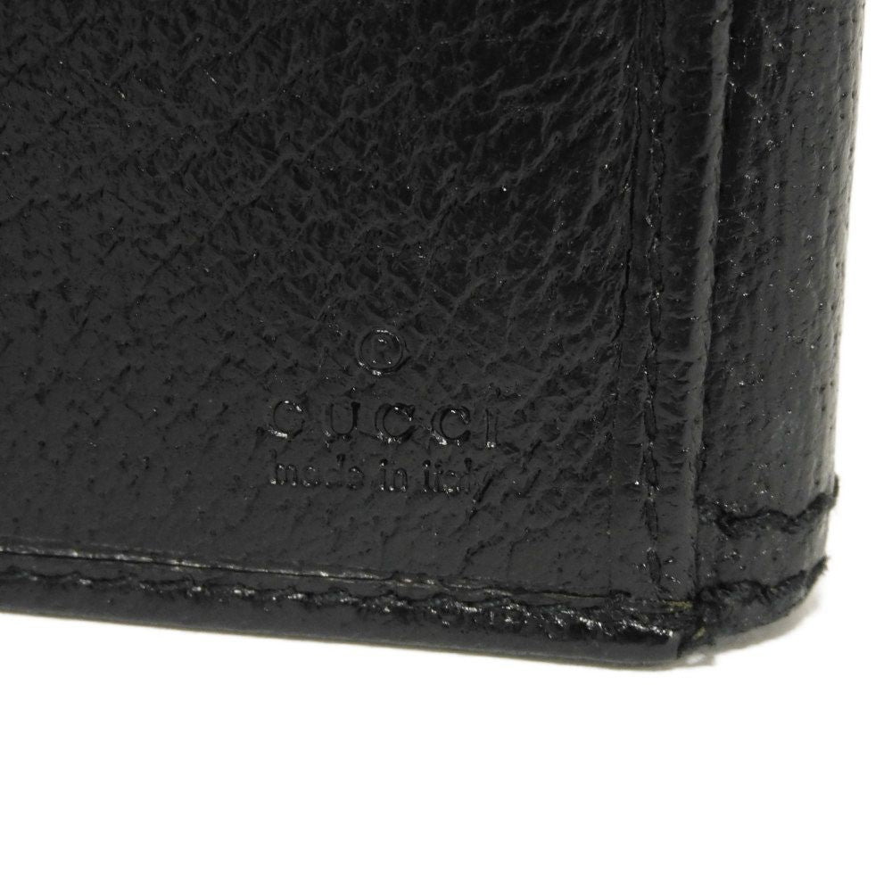 GUCCI Long Wallet Purse 137374 GG canvas x calf leather black GG canvas Bamboo Turnlock Continental Wallet
