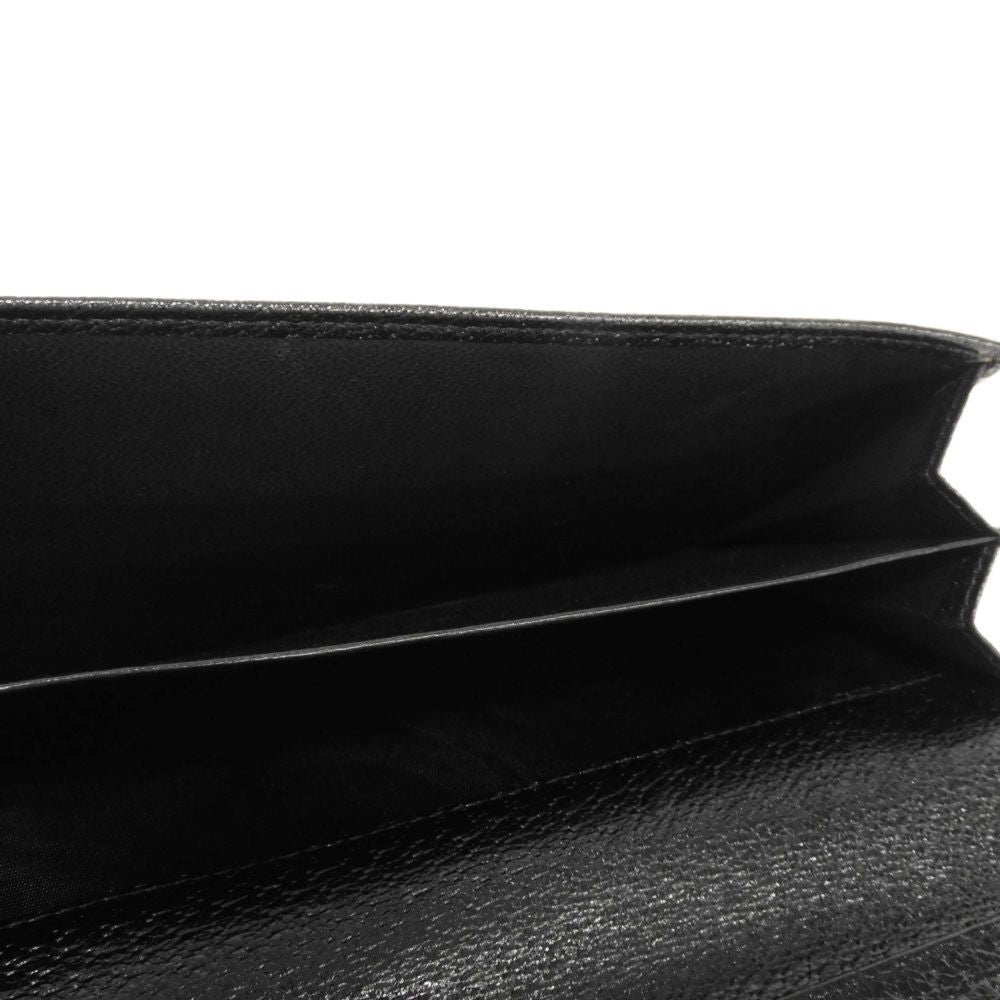GUCCI Long Wallet Purse 137374 GG canvas x calf leather black GG canvas Bamboo Turnlock Continental Wallet
