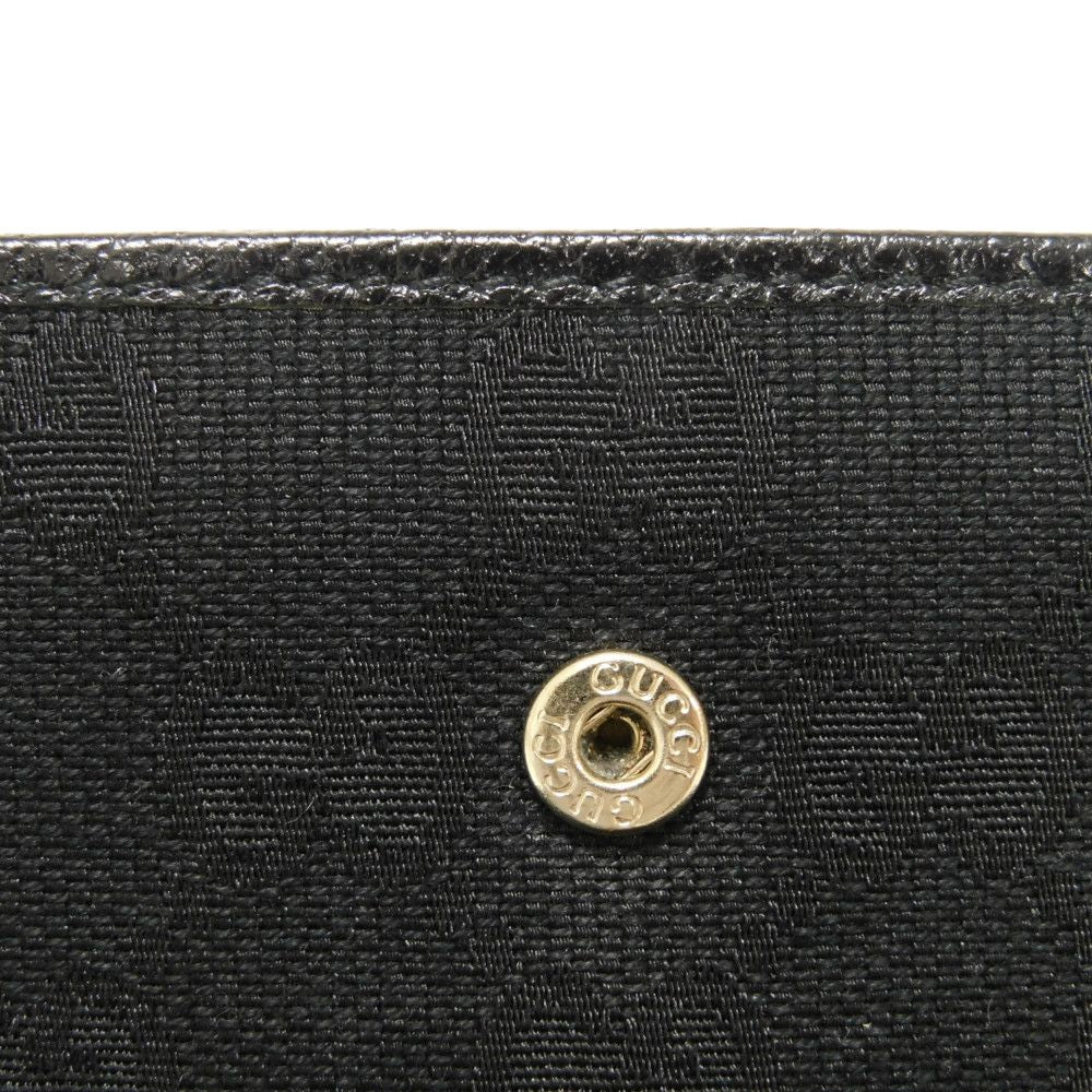 GUCCI Long Wallet Purse 137374 GG canvas x calf leather black GG canvas Bamboo Turnlock Continental Wallet