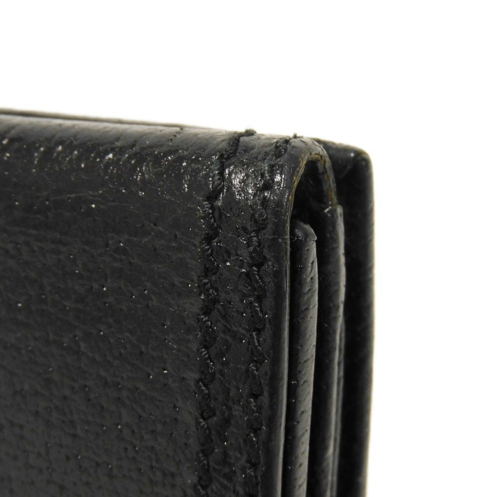 GUCCI Long Wallet Purse 137374 GG canvas x calf leather black GG canvas Bamboo Turnlock Continental Wallet