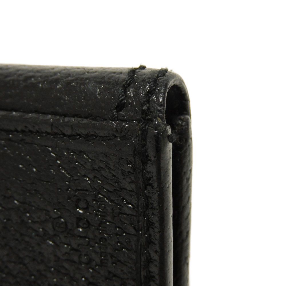 GUCCI Long Wallet Purse 137374 GG canvas x calf leather black GG canvas Bamboo Turnlock Continental Wallet