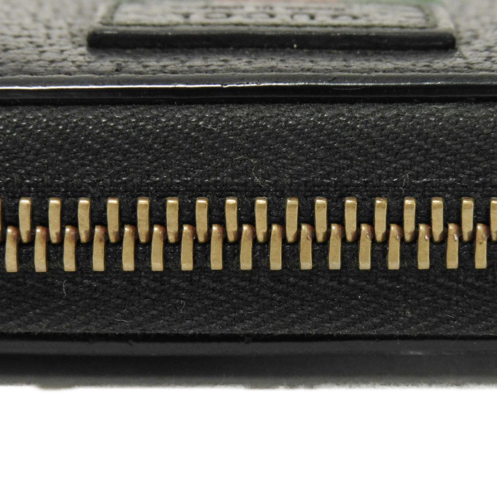 GUCCI Long Wallet Purse 435298 DJ21T 1060 Calf leather (embossed) black Logo embossing Agora Zip Around Wallet