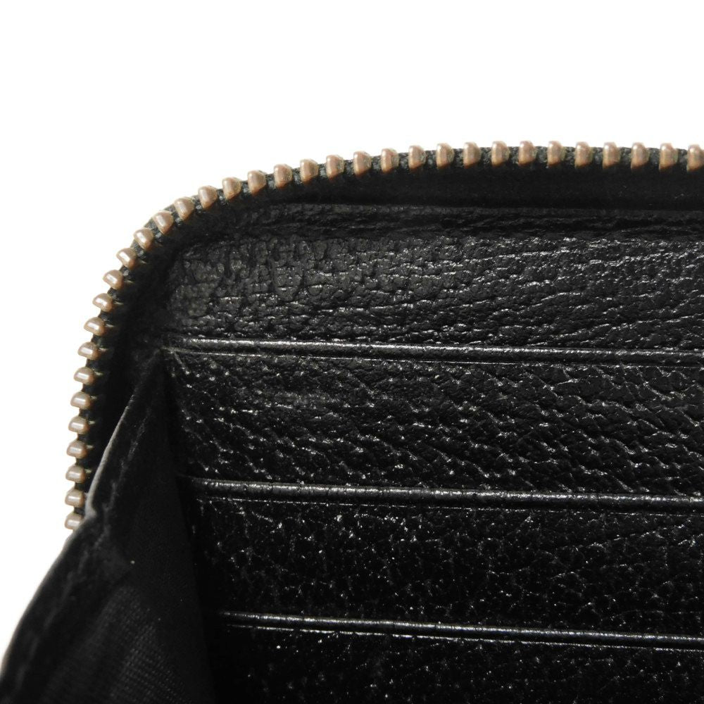GUCCI Long Wallet Purse 435298 DJ21T 1060 Calf leather (embossed) black Logo embossing Agora Zip Around Wallet