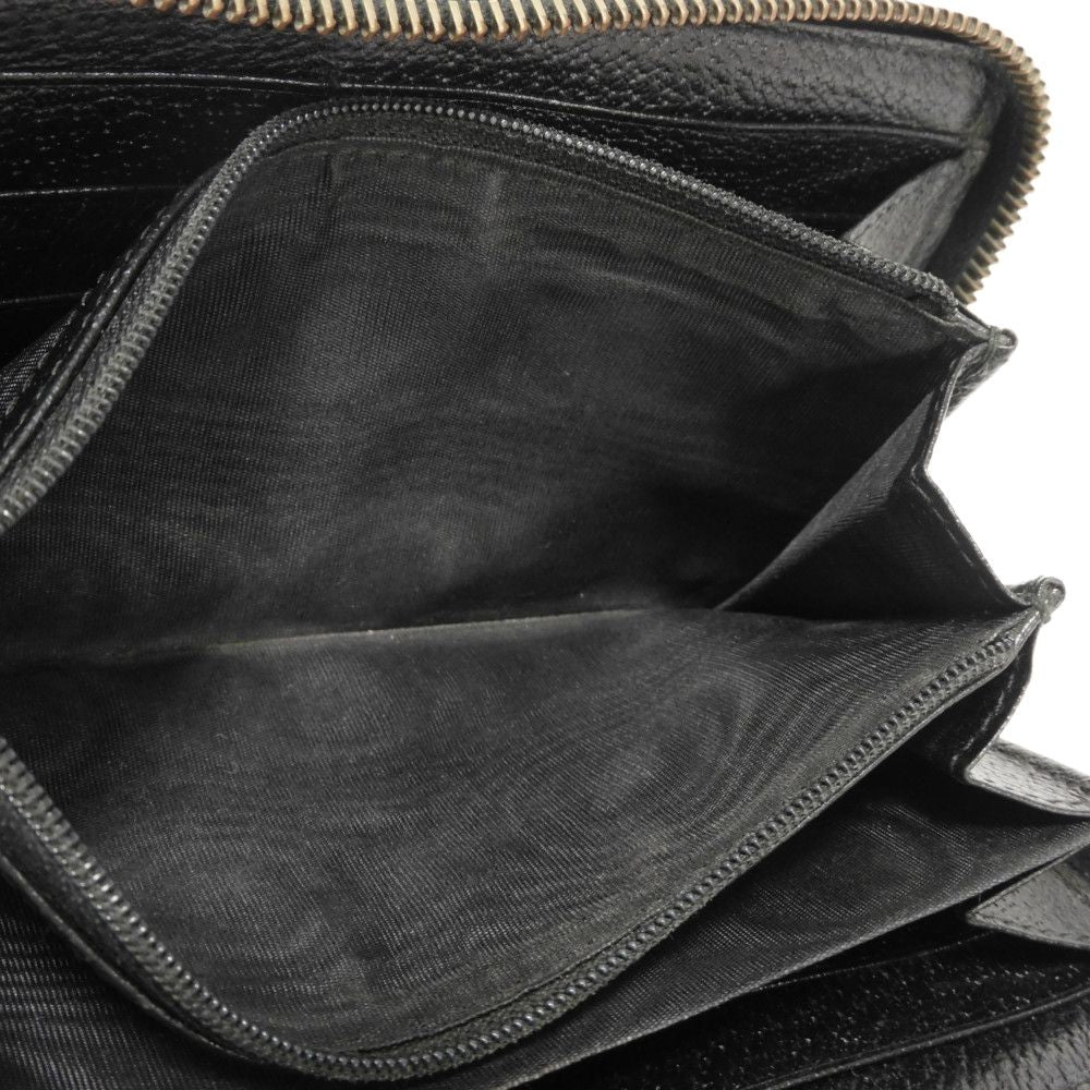 GUCCI Long Wallet Purse 435298 DJ21T 1060 Calf leather (embossed) black Logo embossing Agora Zip Around Wallet