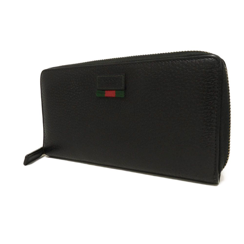 GUCCI Long Wallet Purse 435298 DJ21T 1060 Calf leather (embossed) black Logo embossing Agora Zip Around Wallet