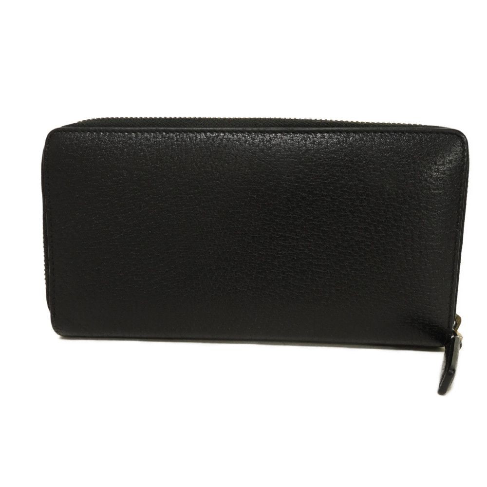 GUCCI Long Wallet Purse 435298 DJ21T 1060 Calf leather (embossed) black Logo embossing Agora Zip Around Wallet