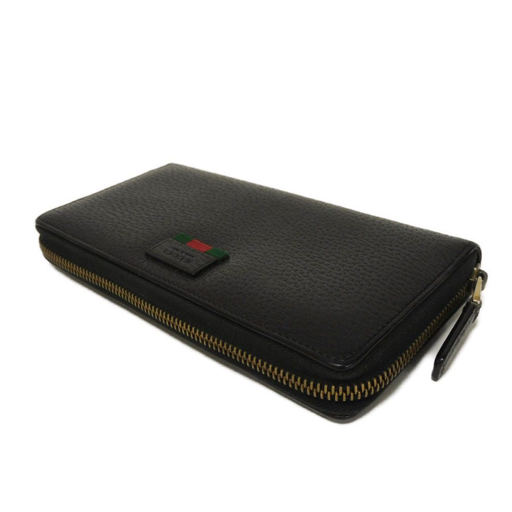 GUCCI Long Wallet Purse 435298 DJ21T 1060 Calf leather (embossed) black Logo embossing Agora Zip Around Wallet