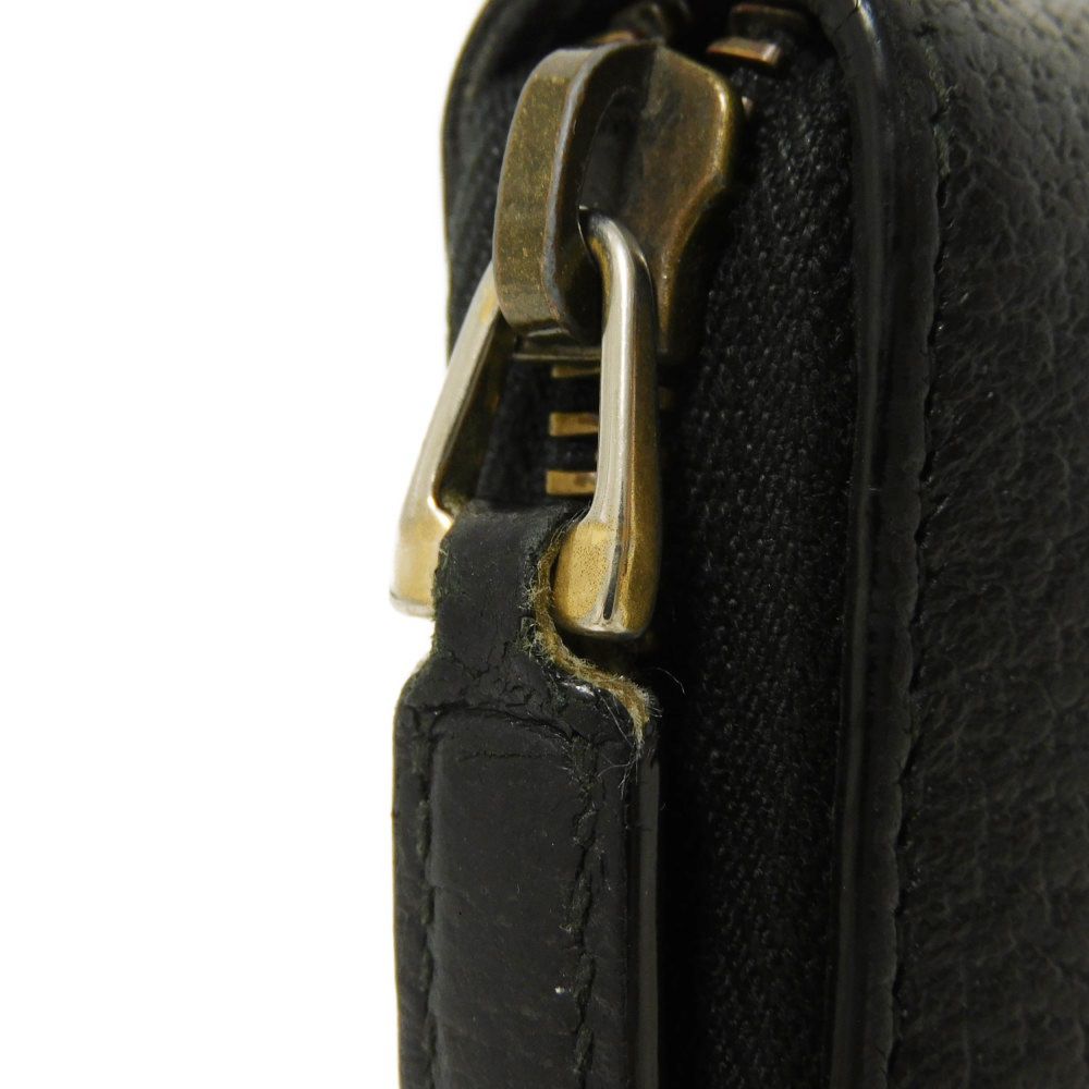 GUCCI Long Wallet Purse 435298 DJ21T 1060 Calf leather (embossed) black Logo embossing Agora Zip Around Wallet