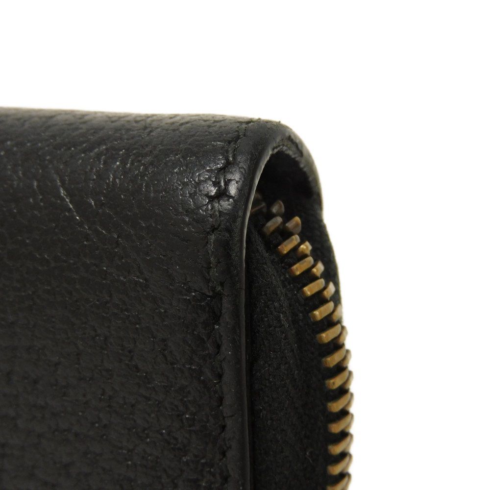 GUCCI Long Wallet Purse 435298 DJ21T 1060 Calf leather (embossed) black Logo embossing Agora Zip Around Wallet
