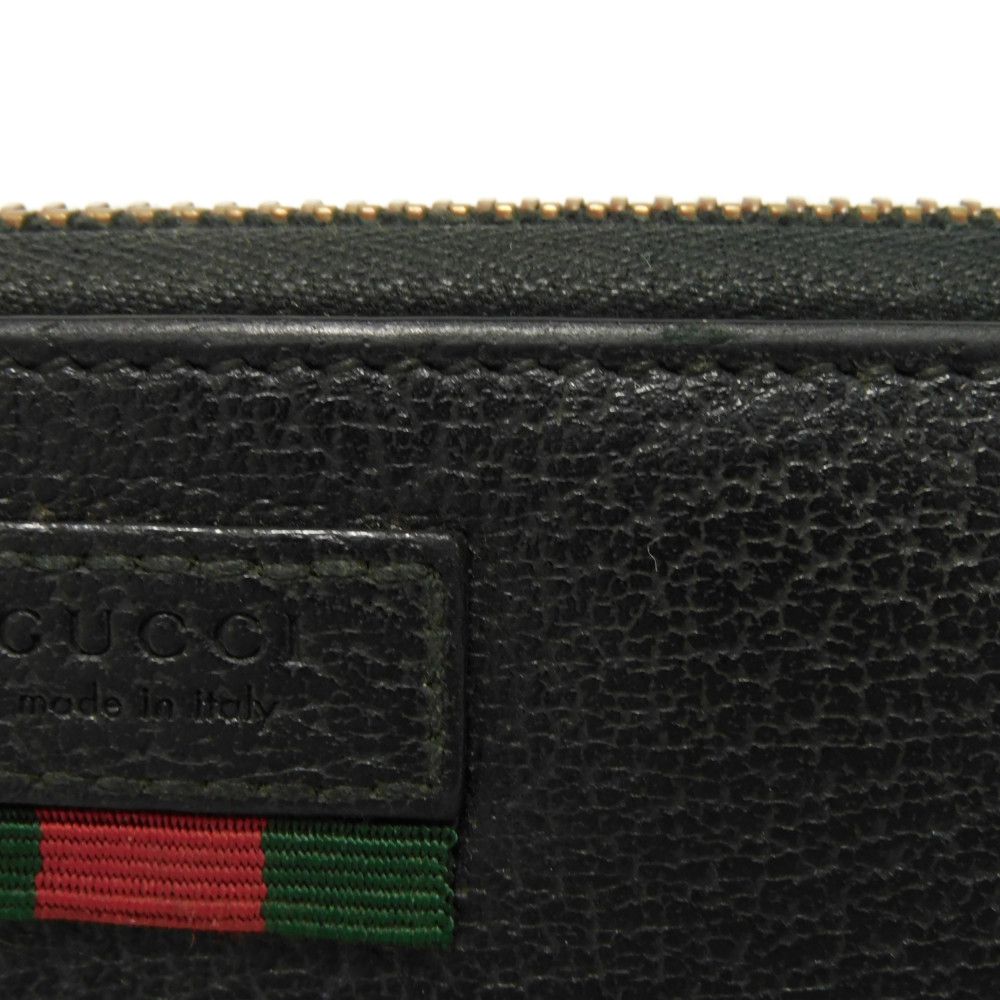 GUCCI Long Wallet Purse 435298 DJ21T 1060 Calf leather (embossed) black Logo embossing Agora Zip Around Wallet