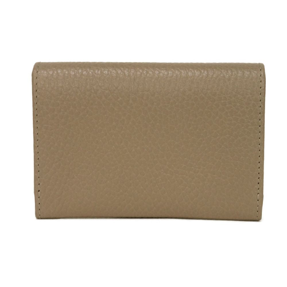 GUCCI Card Case 739525 CAO2G 1544 Calf leather (embossed) Taupe GG Marmont Double G Bicolor Card Holder