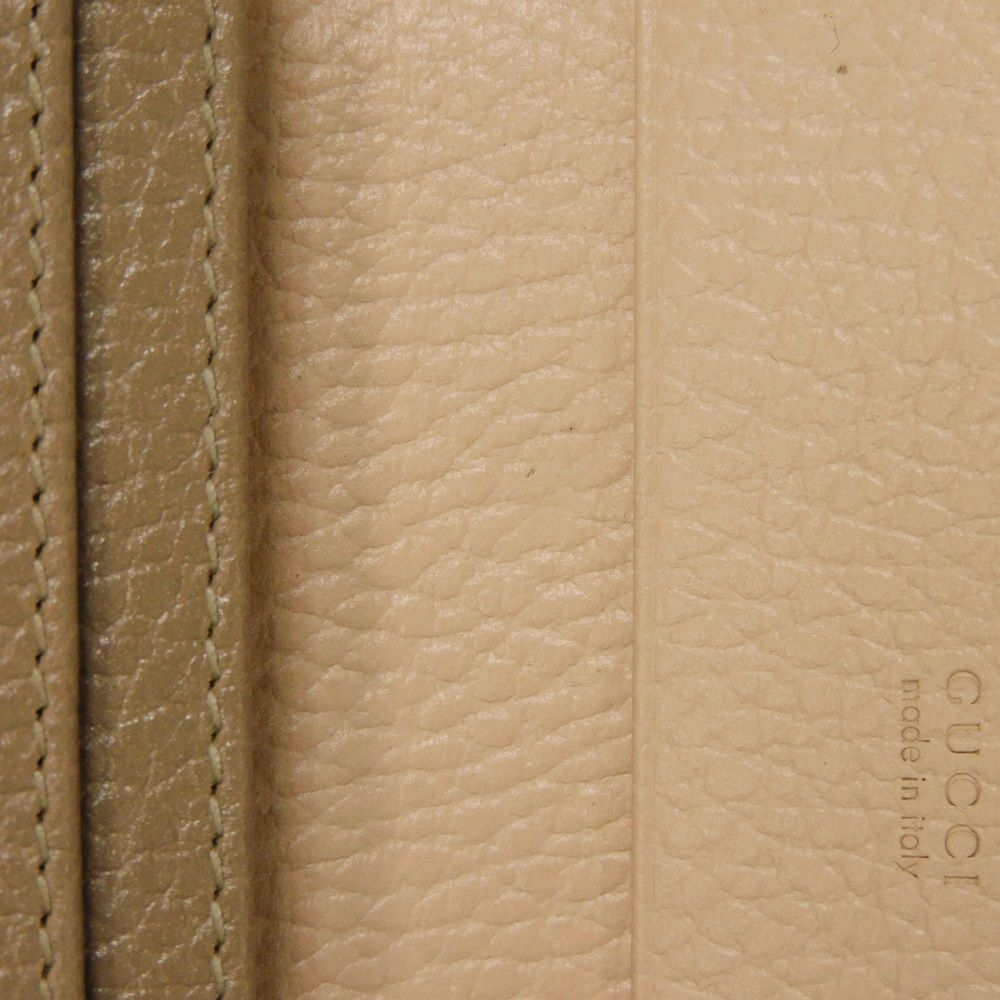 GUCCI Card Case 739525 CAO2G 1544 Calf leather (embossed) Taupe GG Marmont Double G Bicolor Card Holder
