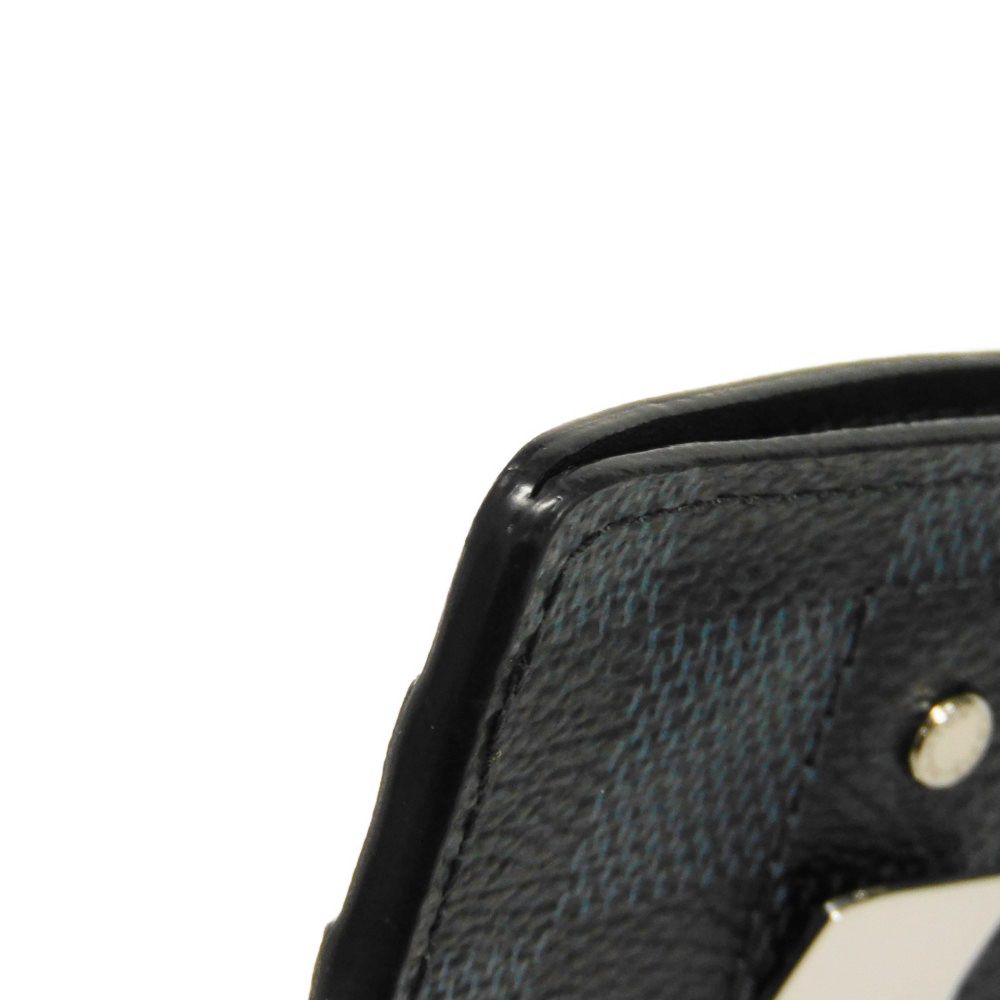LOUIS VUITTON Card Case N63217 Damier cobalt canvas x cowhide leather Navy Damier Cobalt Porto Cult Pance