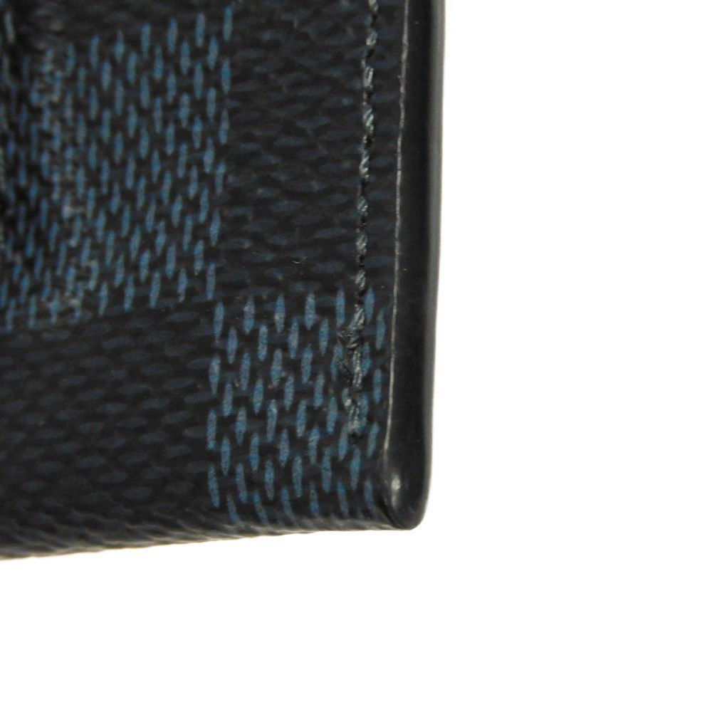 LOUIS VUITTON Card Case N63217 Damier cobalt canvas x cowhide leather Navy Damier Cobalt Porto Cult Pance