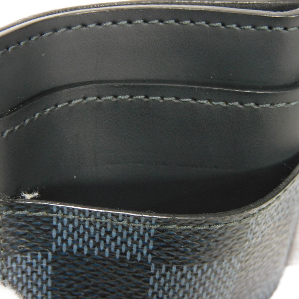 LOUIS VUITTON Card Case N63217 Damier cobalt canvas x cowhide leather Navy Damier Cobalt Porto Cult Pance