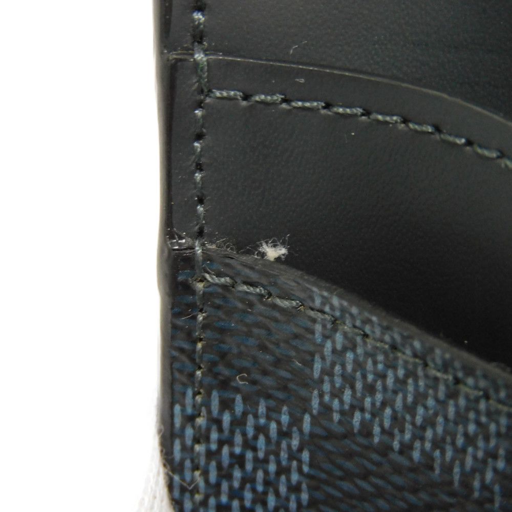 LOUIS VUITTON Card Case N63217 Damier cobalt canvas x cowhide leather Navy Damier Cobalt Porto Cult Pance