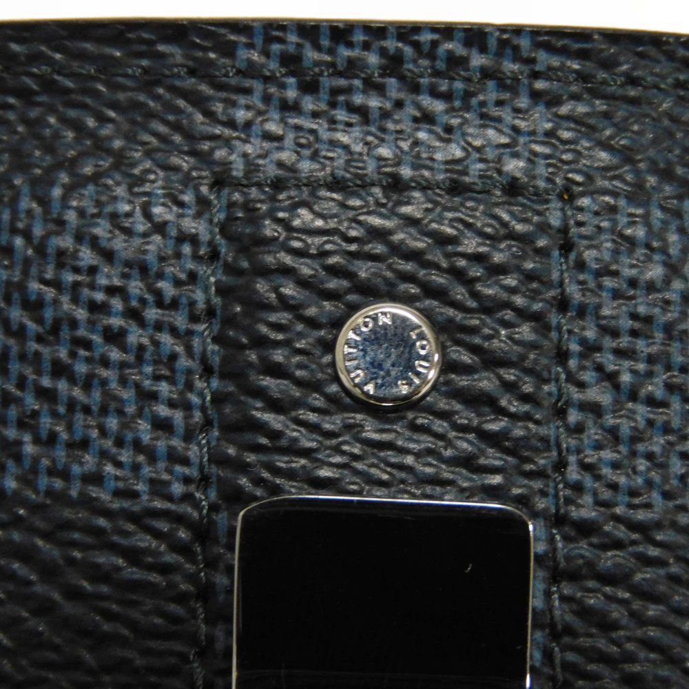LOUIS VUITTON Card Case N63217 Damier cobalt canvas x cowhide leather Navy Damier Cobalt Porto Cult Pance