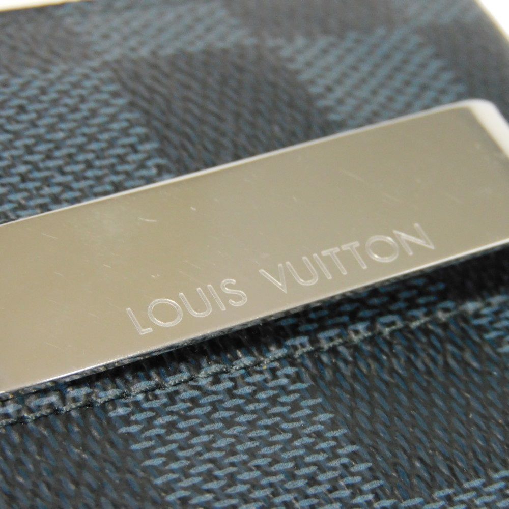 LOUIS VUITTON Card Case N63217 Damier cobalt canvas x cowhide leather Navy Damier Cobalt Porto Cult Pance