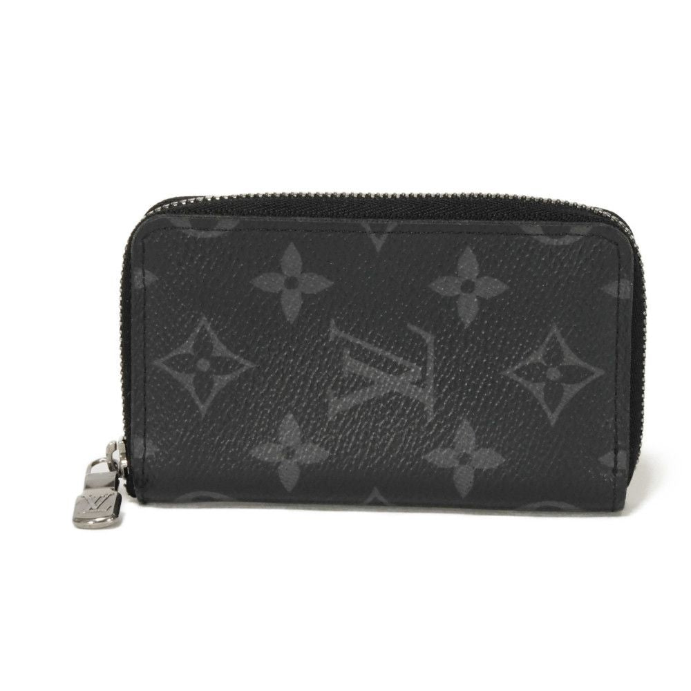 LOUIS VUITTON Coin case M81662 Monogram Eclipse canvas x grain leather Noir Monogram Eclipse Zippy Coin Purse Vertical