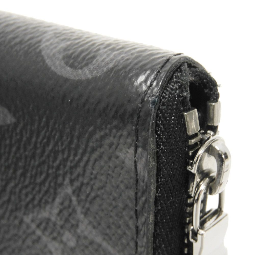 LOUIS VUITTON Coin case M81662 Monogram Eclipse canvas x grain leather Noir Monogram Eclipse Zippy Coin Purse Vertical
