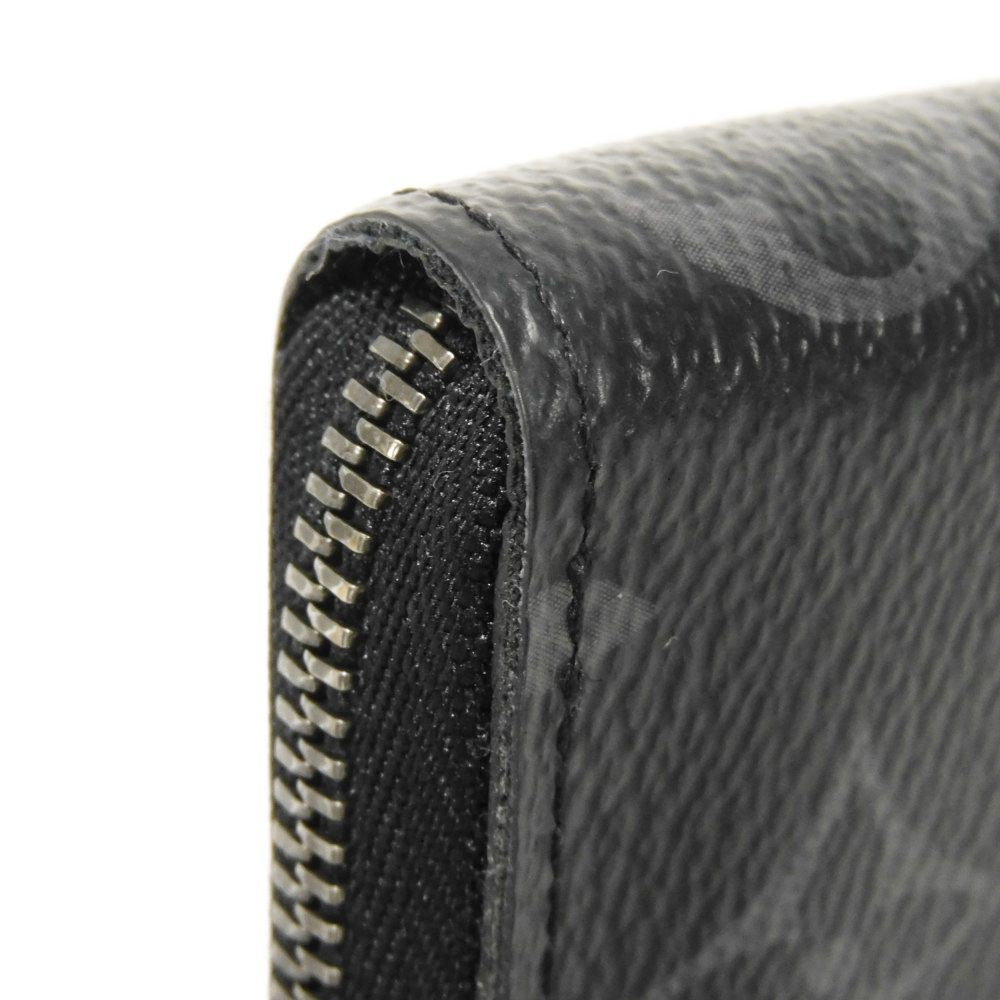 LOUIS VUITTON Coin case M81662 Monogram Eclipse canvas x grain leather Noir Monogram Eclipse Zippy Coin Purse Vertical