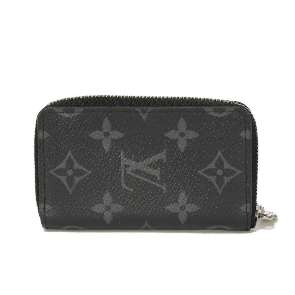 LOUIS VUITTON Coin case M81662 Monogram Eclipse canvas x grain leather Noir Monogram Eclipse Zippy Coin Purse Vertical