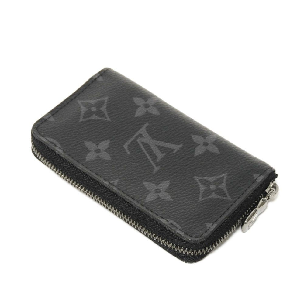 LOUIS VUITTON Coin case M81662 Monogram Eclipse canvas x grain leather Noir Monogram Eclipse Zippy Coin Purse Vertical